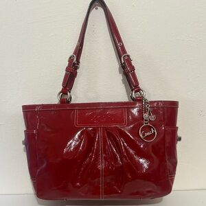SOLD Vintage Coach Red Patent Leather Tote